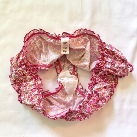 Vintage Victoria's Secret Angels Pink Sleep Lingerie Set Floral Print Size S & M - Picture 7 of 9